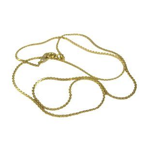 Goldtone Chain Necklace 18 Inch Unisex Delicate Strand Princess